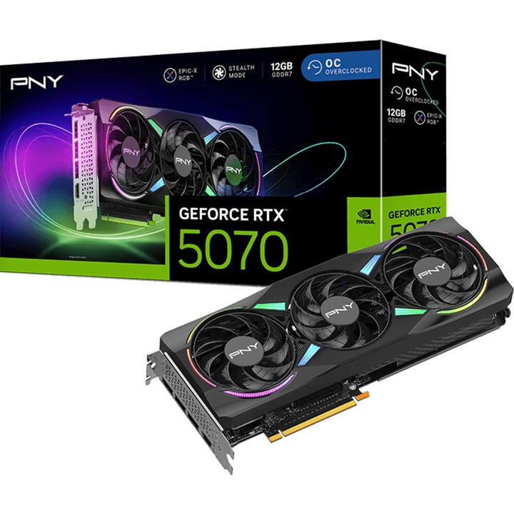 Pny geforce rtx 5070 argb oc grafische kaart (dlss 4, 3x displayport, 1x hdmi 2.1)