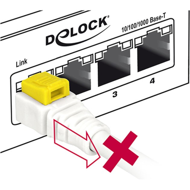 Delock netværkskabel rj-45 sikker med cat.6a (hvid, 85335, 5 meter)