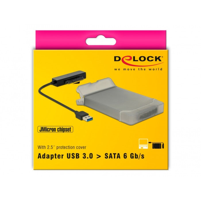 Delock USB-A 3.2-konverter > SATA 22-benet stik (sort, 0,15 meter)