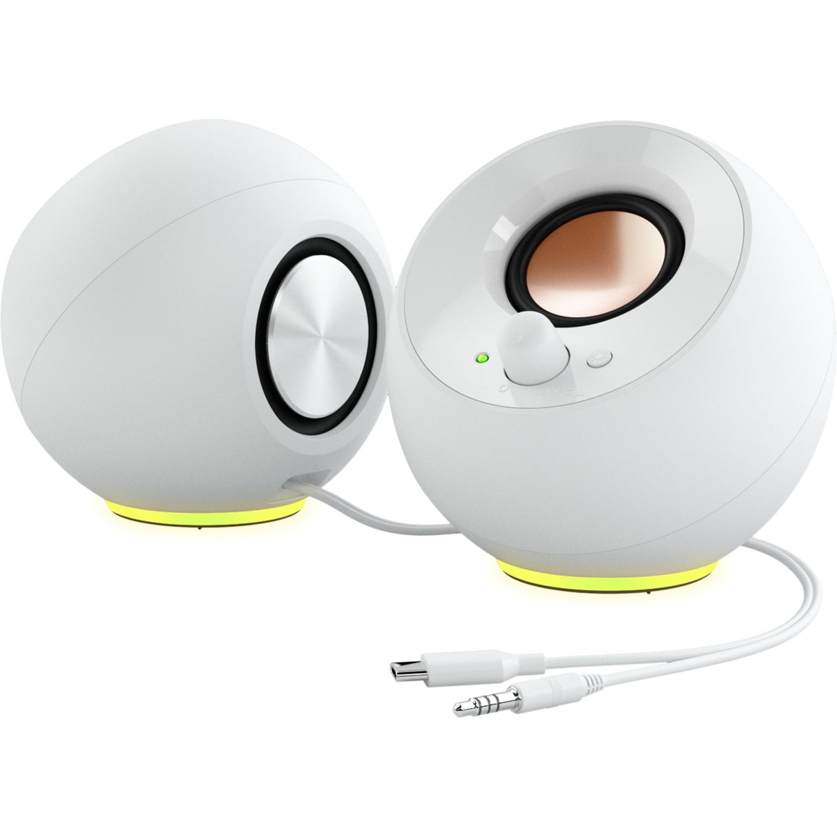 Creative Pebble SE PC-højttaler (hvid, Bluetooth, USB-C, AUX, RGB)