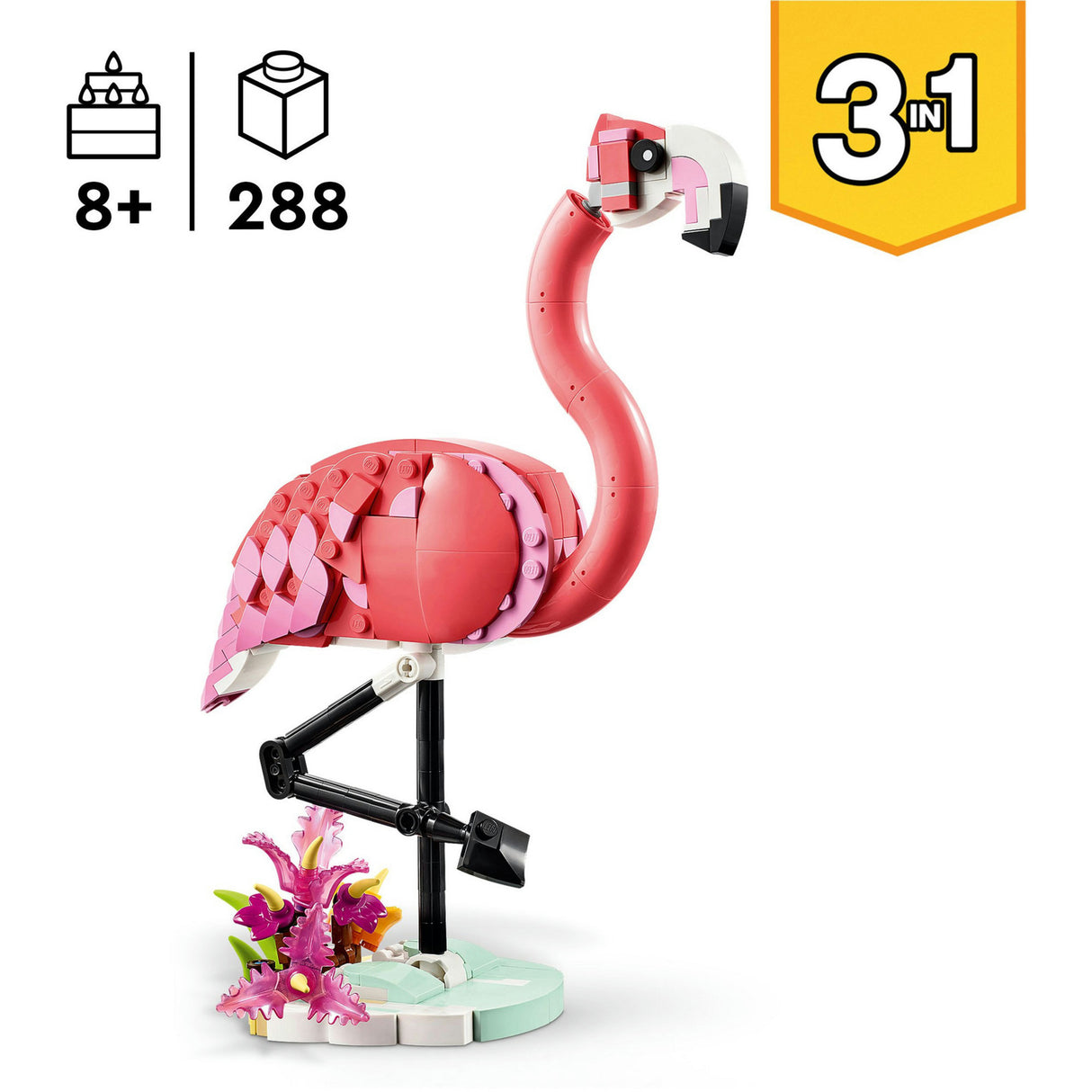 Lego ® creator 3i1 vilde dyr: pink flamingo sæt - 31170