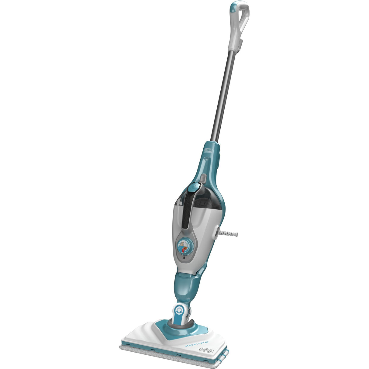 Black+decker bhsm1610dsm 1600w dampmoppe med steammitte, deltafod og 15 tilbehørs damprenser (hvid blå-grå)