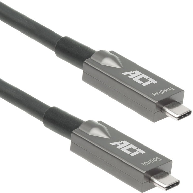 Act tilslutning USB-C 3.2 gen2 aktivt optisk kabel (AOC) tilslutningskabel (grå sort, 5 meter)