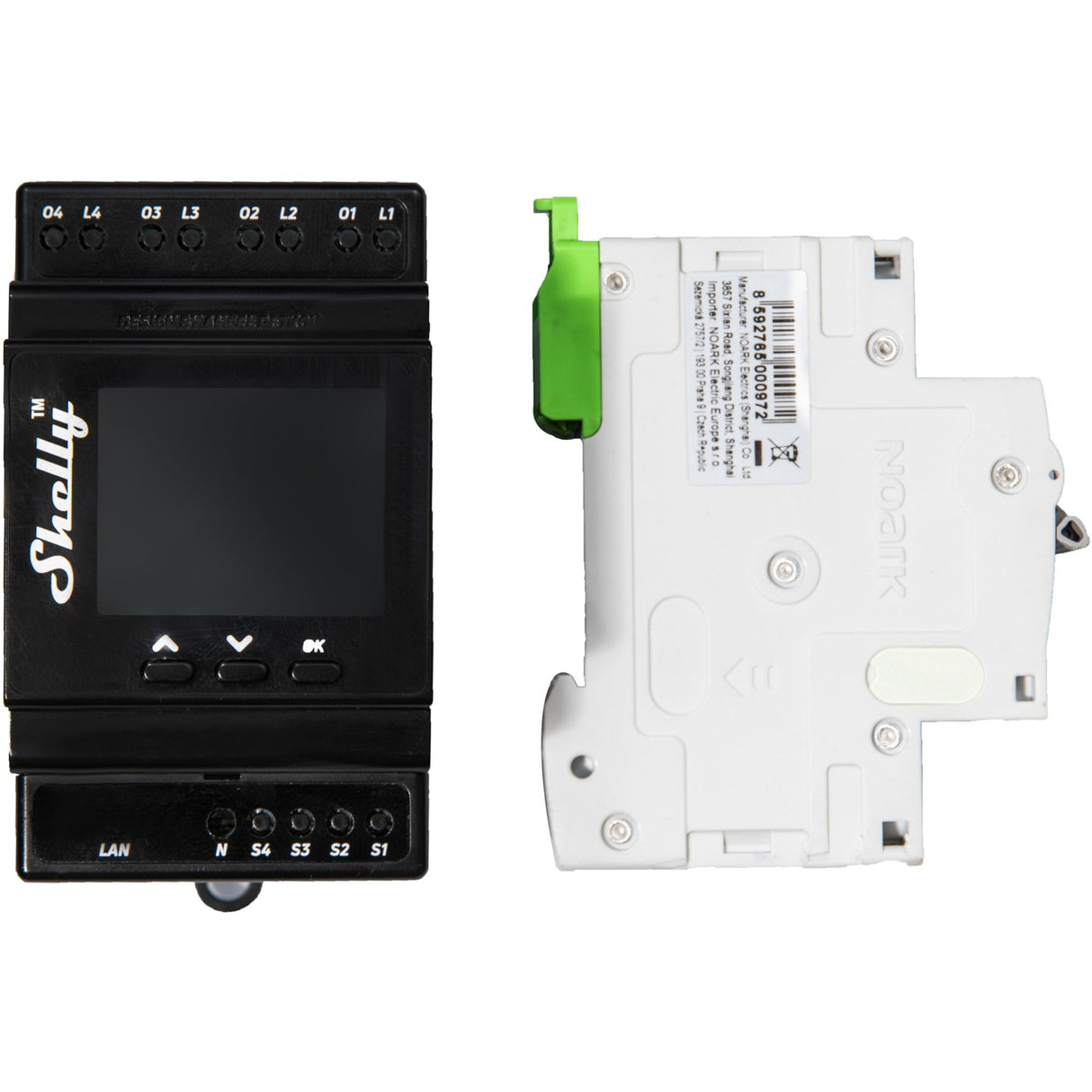 Shelly pro 16:00 relæ (4-kanals, WiFi, LAN, Bluetooth)