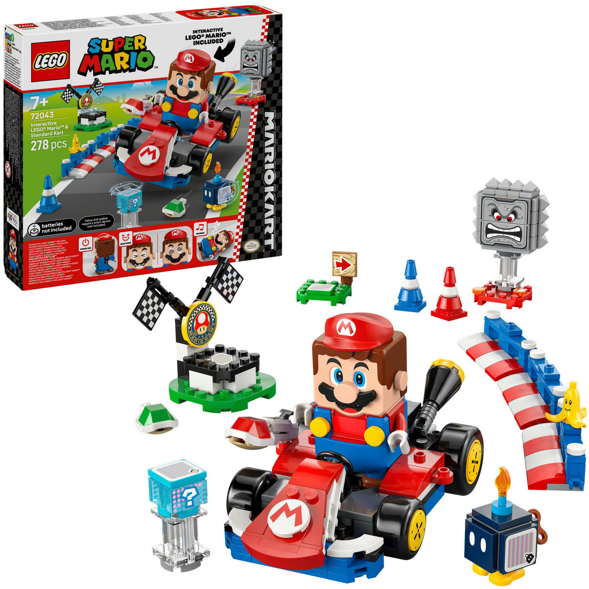 Lego® Super Mario™: Mario Kart™ – Interactive® Mario™ og Standard Kart - 72043