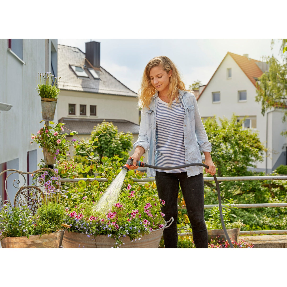 Gardena city gardening balkon broes sprøjtepistol (grå orange, 18304-20)
