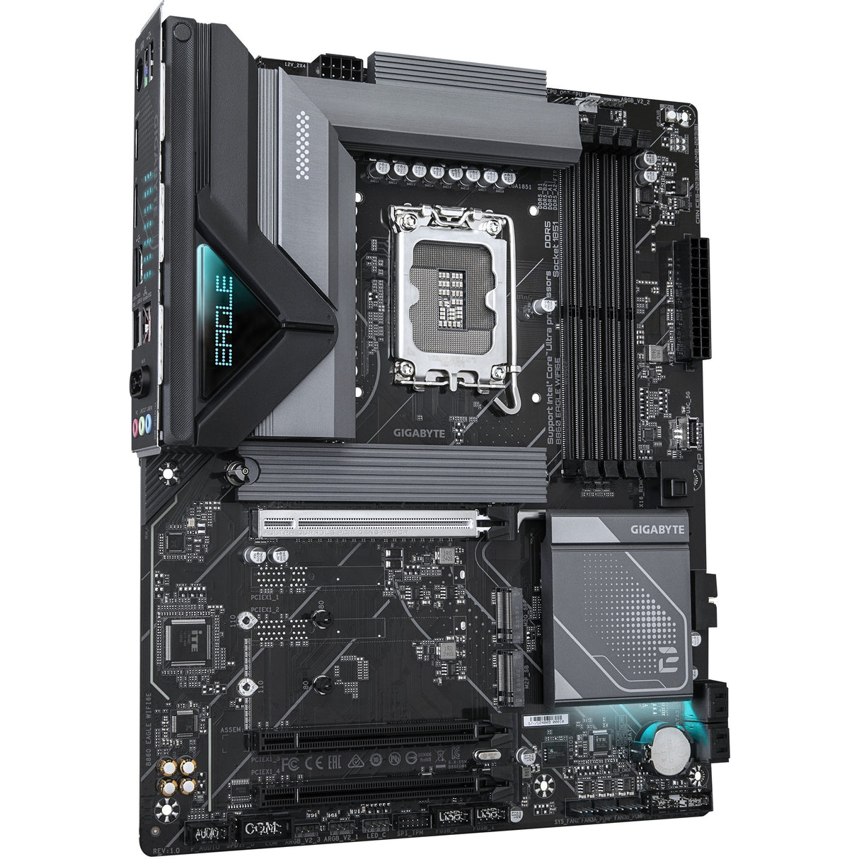 Gigabyte B860 Eagle WiFi 6E Socket 1851 bundkort (RAID, 2,5 GB LAN, WiFi 6E, BT, lyd, ATX)