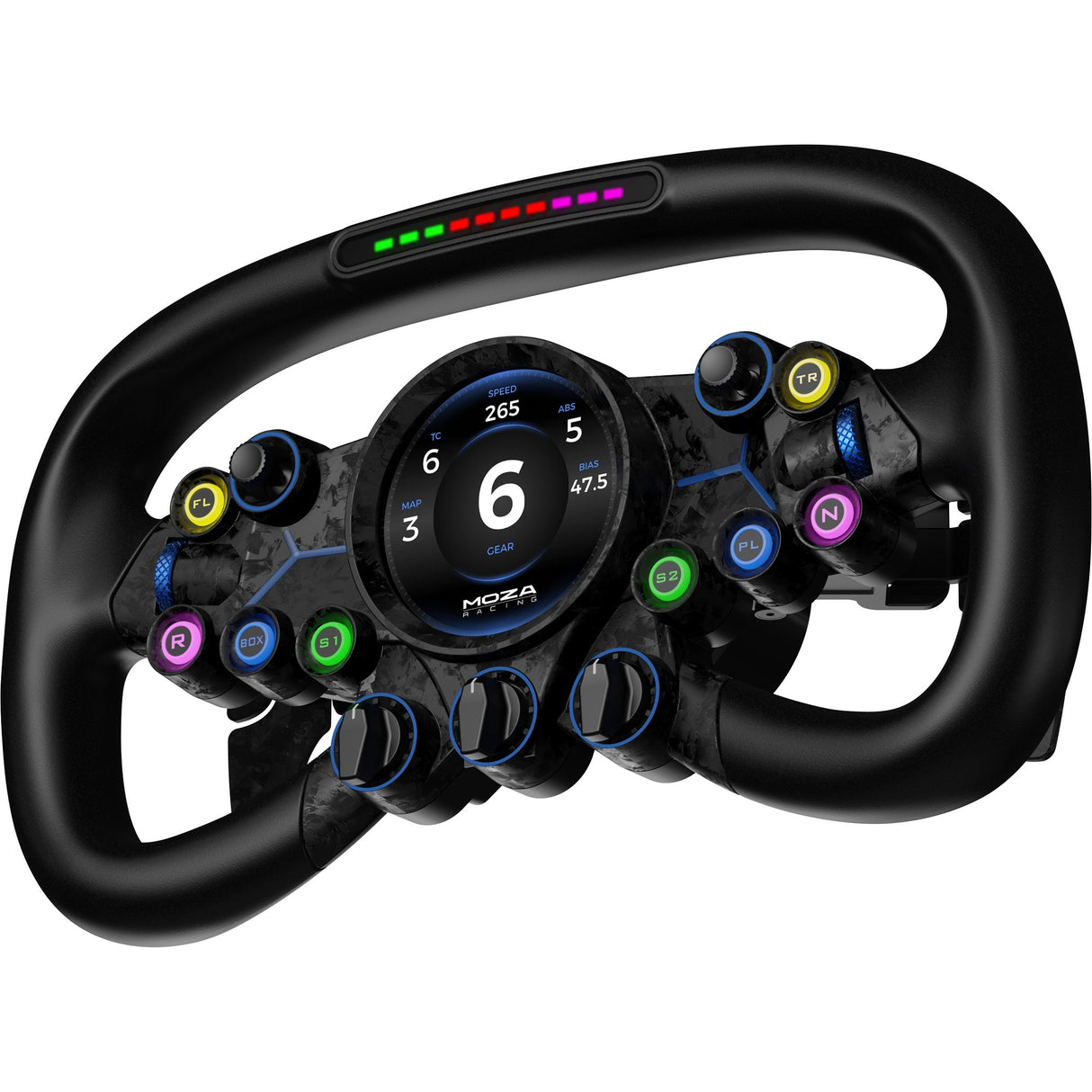 Moza vision gs styr add-on (sort carbon)