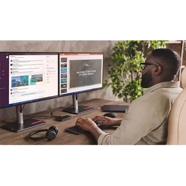 Lenovo USB-C rejsedockingstation til 2 skærme (med adapter) dockingstation (sort)