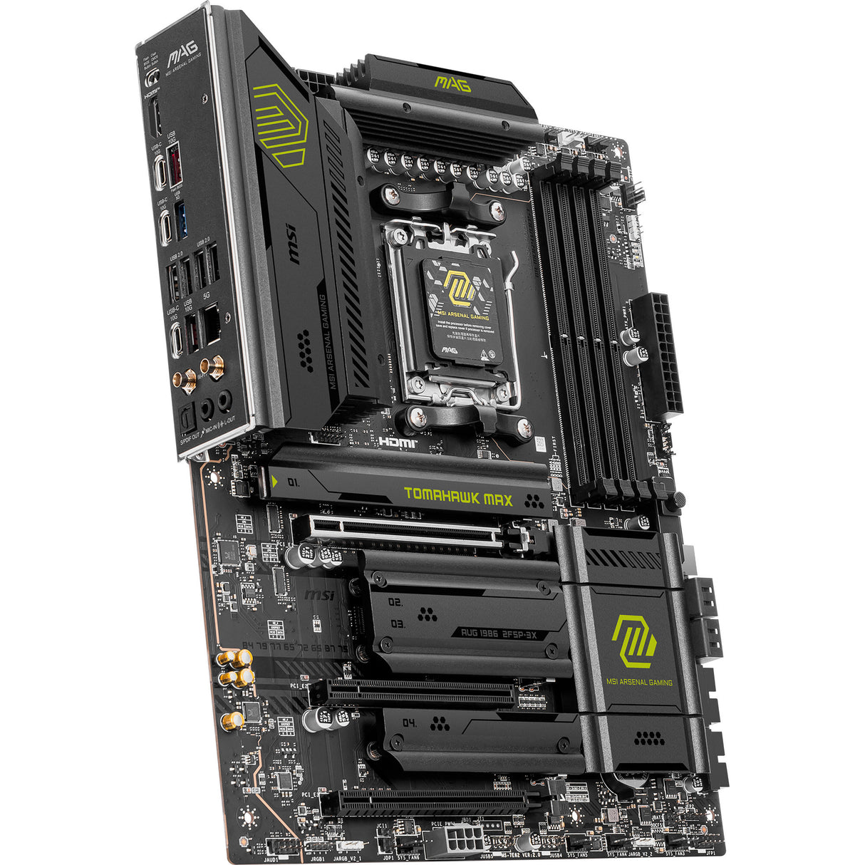 MSI Mag B850 Tomahawk Max WiFi Socket AM5 bundkort (RAID, 5GB-LAN, WiFi 7, BT, lyd, ATX)