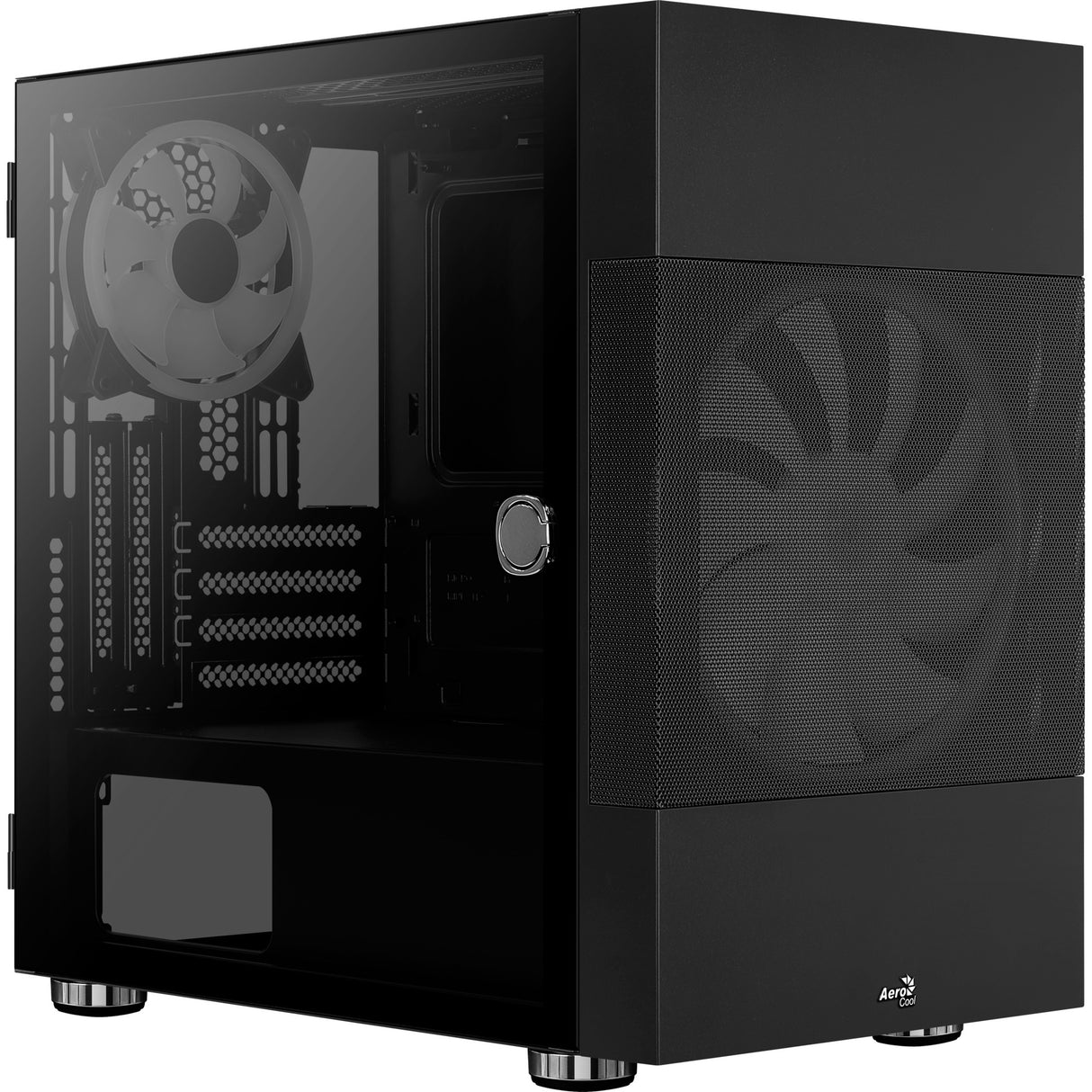 Aerocool atomic v2 mini tårnhus (sort | 2x USB-A | vindue)