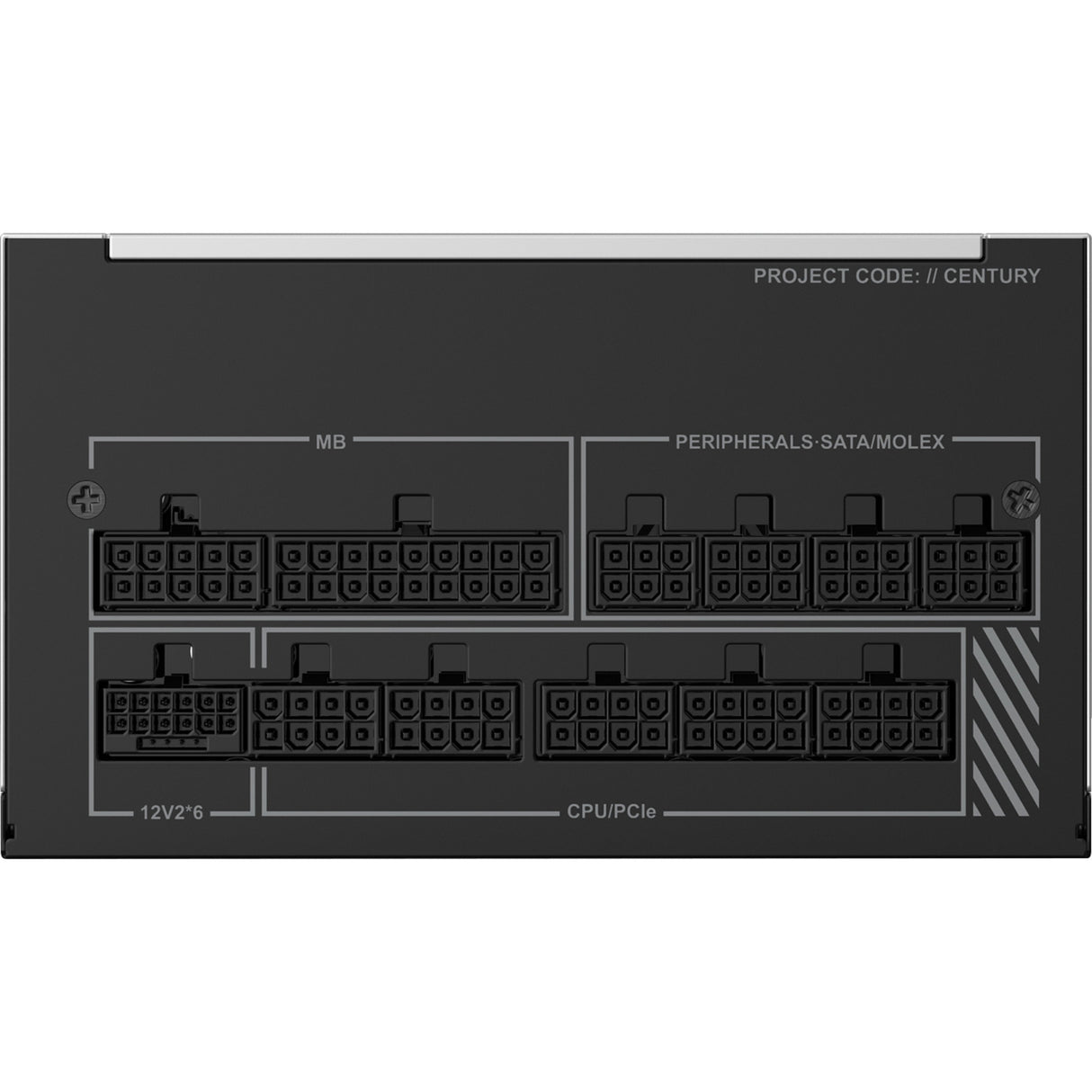 Montech Century ii modulær 1200 watt strømforsyning (sølv, 1x 12v-2x6, 6x pcie)