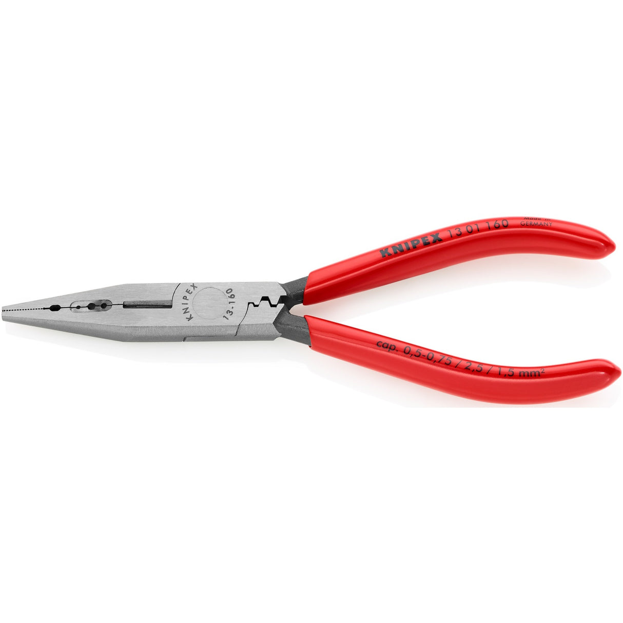 Knipex ledningstænger sort atramenteret med plastbelægning 160 mm - 1301160