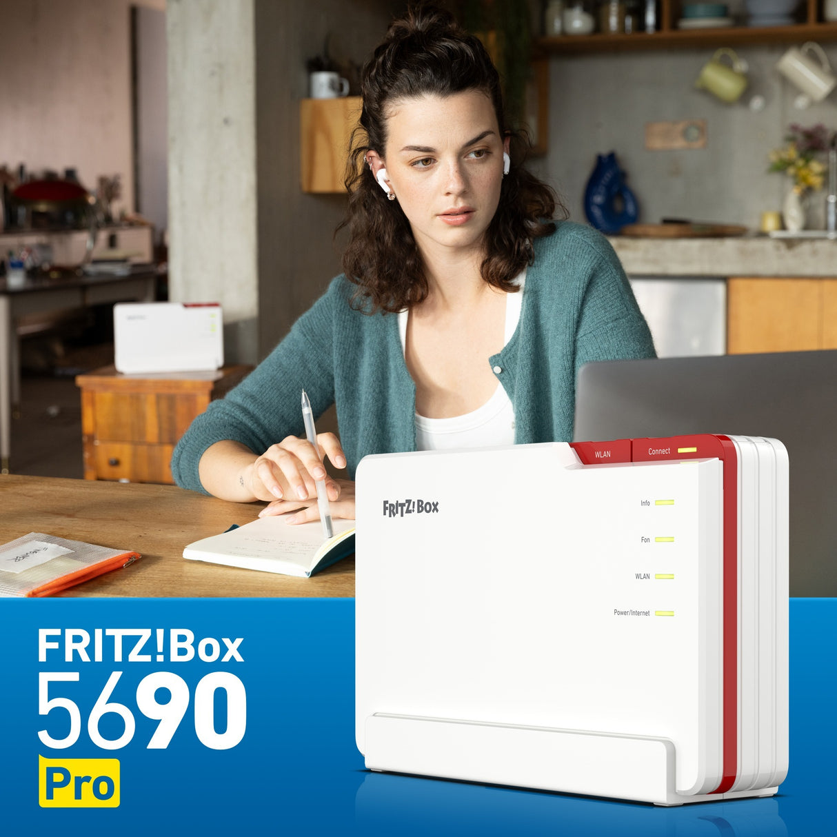 Fritz! box 5690 pro edition international router (hvid rød, mesh wi-fi)