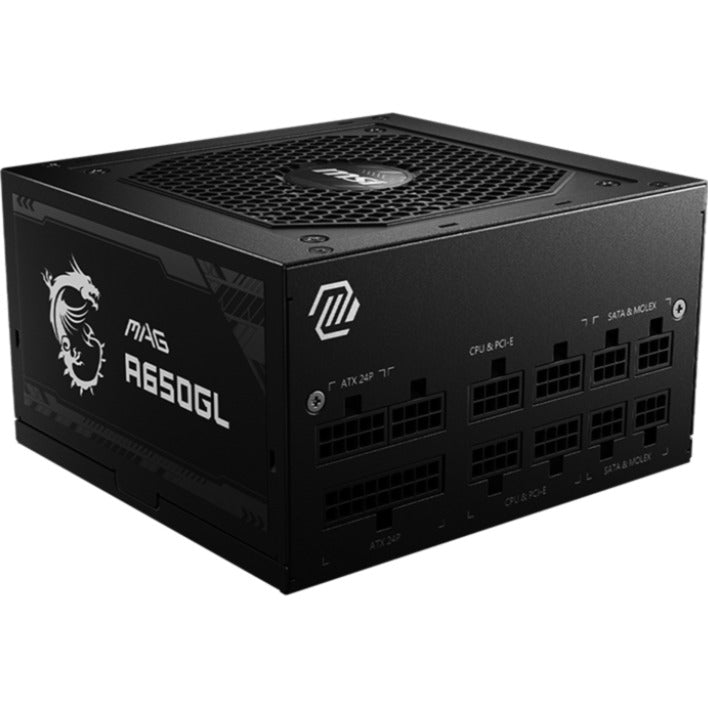 MSI Mag A650GL PCIe5 modulær 650 watt strømforsyning (sort, 4x PCIe)