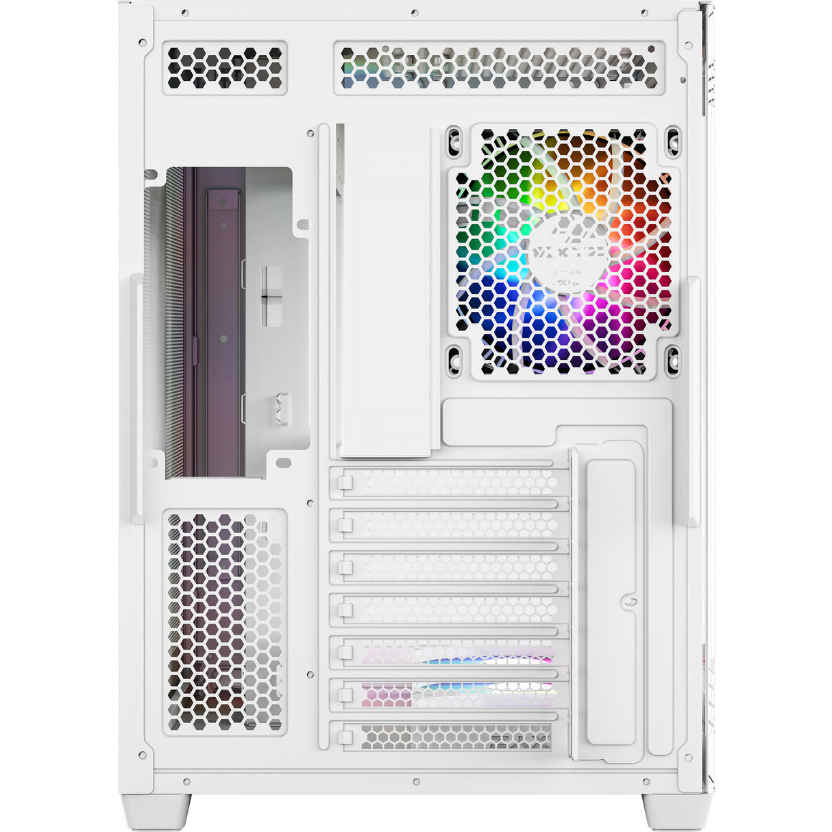 Xyz pc gear tesseract x midi tårnhus (hvid | 2x USB-A | 1x USB-C | hærdet glas)