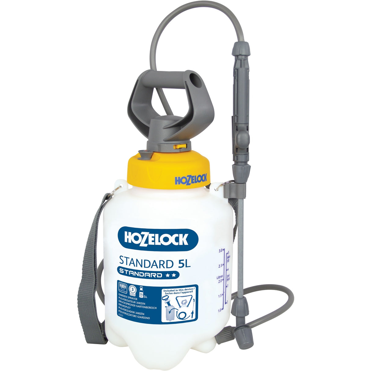 Hozelock standard 5 liters tryksprøjte (hvid gul)
