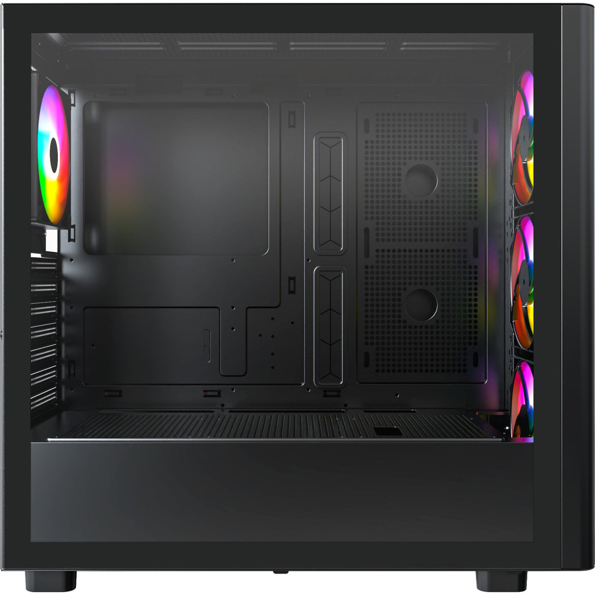 Montech xr wood midi tårnhus (sort | 1x USB-A | 1x USB-C | RGB | vindue)