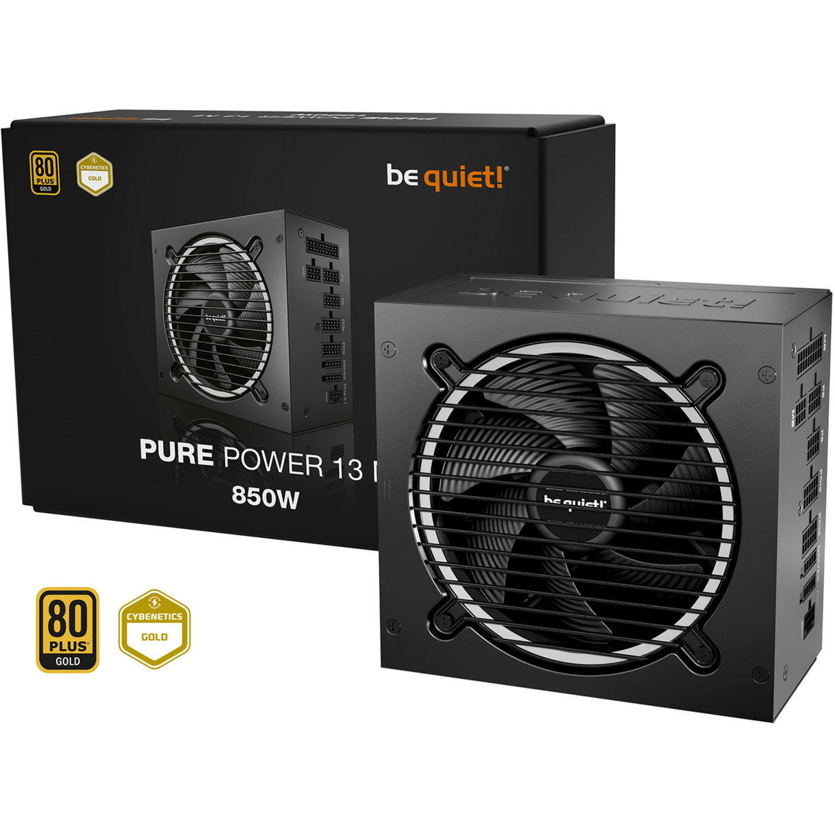 Vær stille! ren effekt 13 m modulær 850 watt strømforsyning (sort, 1x 12v-2x6, 4x pcie)