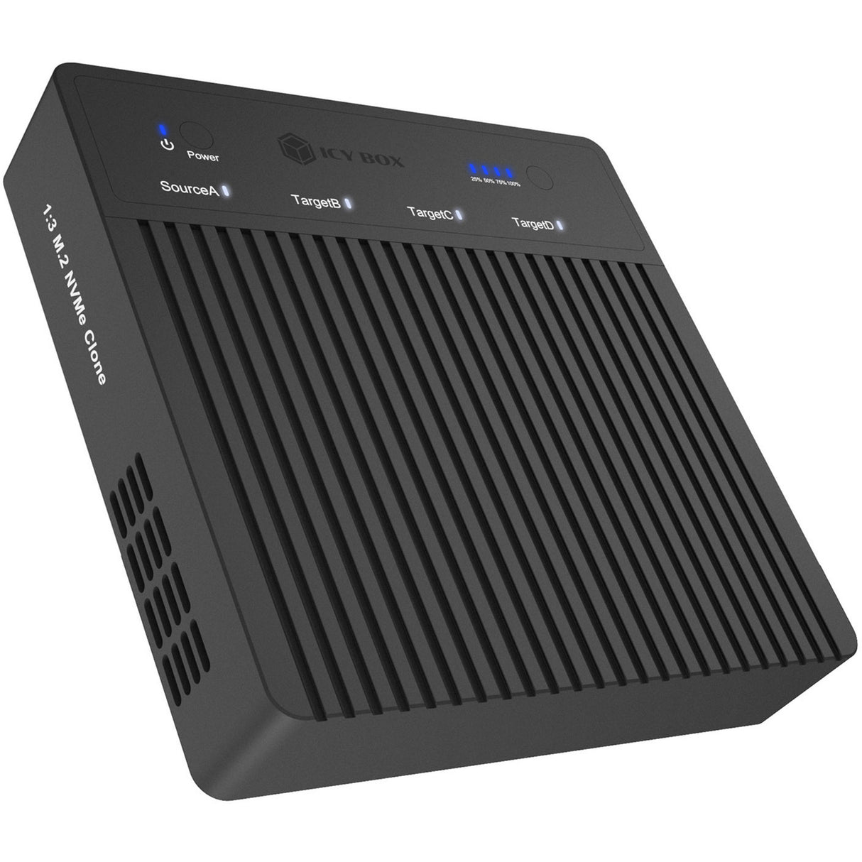 Icy box ib-4013mcl-c4 4-bay USB4® duplikator (1:3 kloner) dockingstation (sort)
