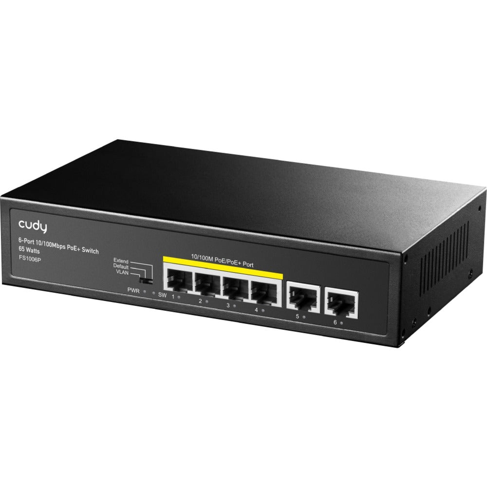 Cudy 6-ports 10 100m poe+ switch (sort)