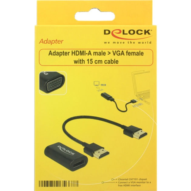 Delock HDMI A (hun) > VGA (hun) adapter (sort, 0,15 meter)