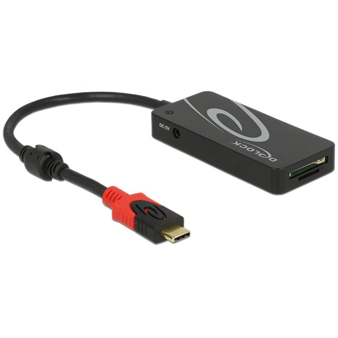Delock ekstern USB 3.1 gen 1 hub USB type-C > 3x USB type-A + 2 slot SD-kortlæser USB-hub (sort)