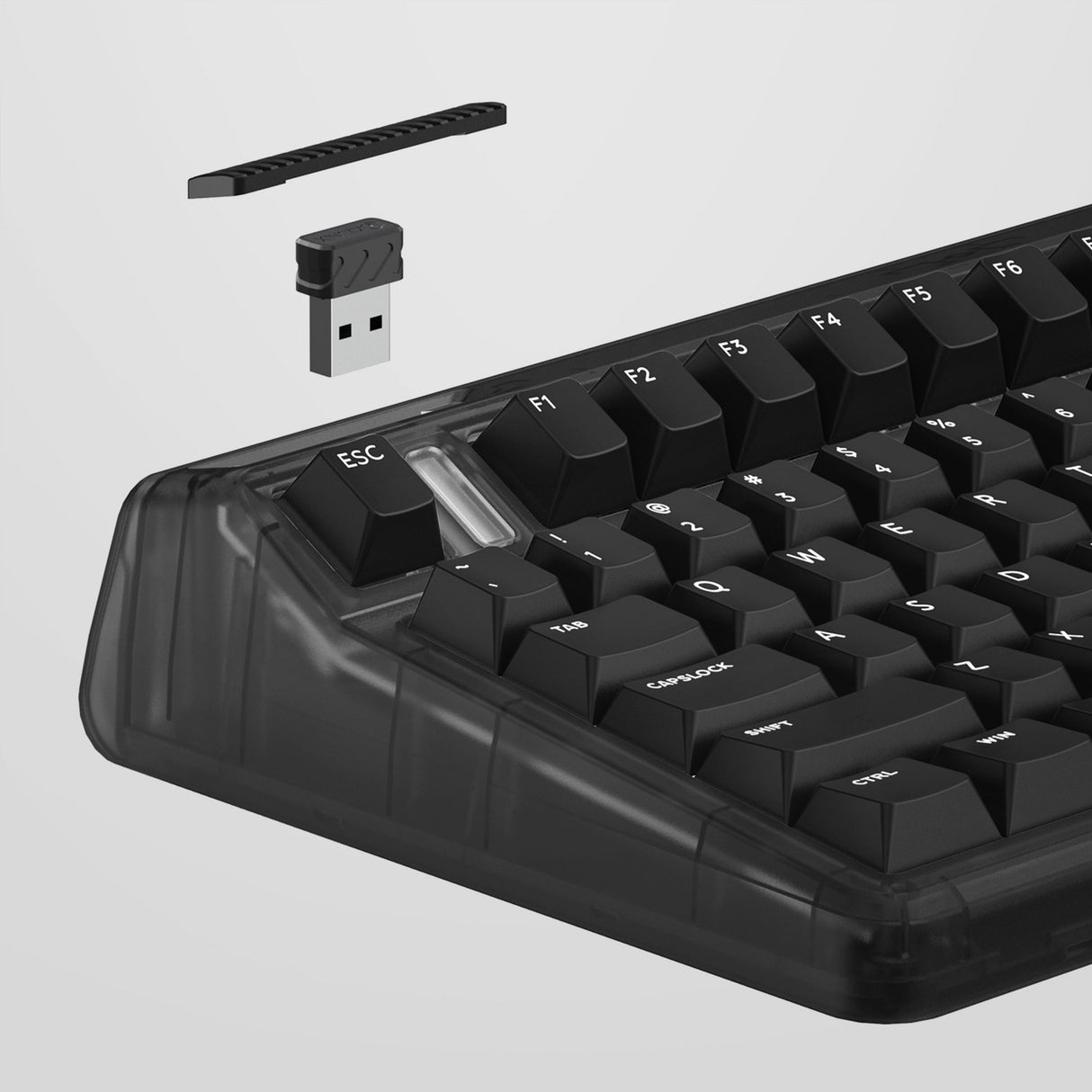 Iqunix og80 mørk side trådløst mekanisk tastatur (sort, us layout (qwerty), gateron brun, 80% (tkl), rgb lysdioder, hot-swappable, pbt, 2.4ghz | bluetooth 5.1 | usb-c)