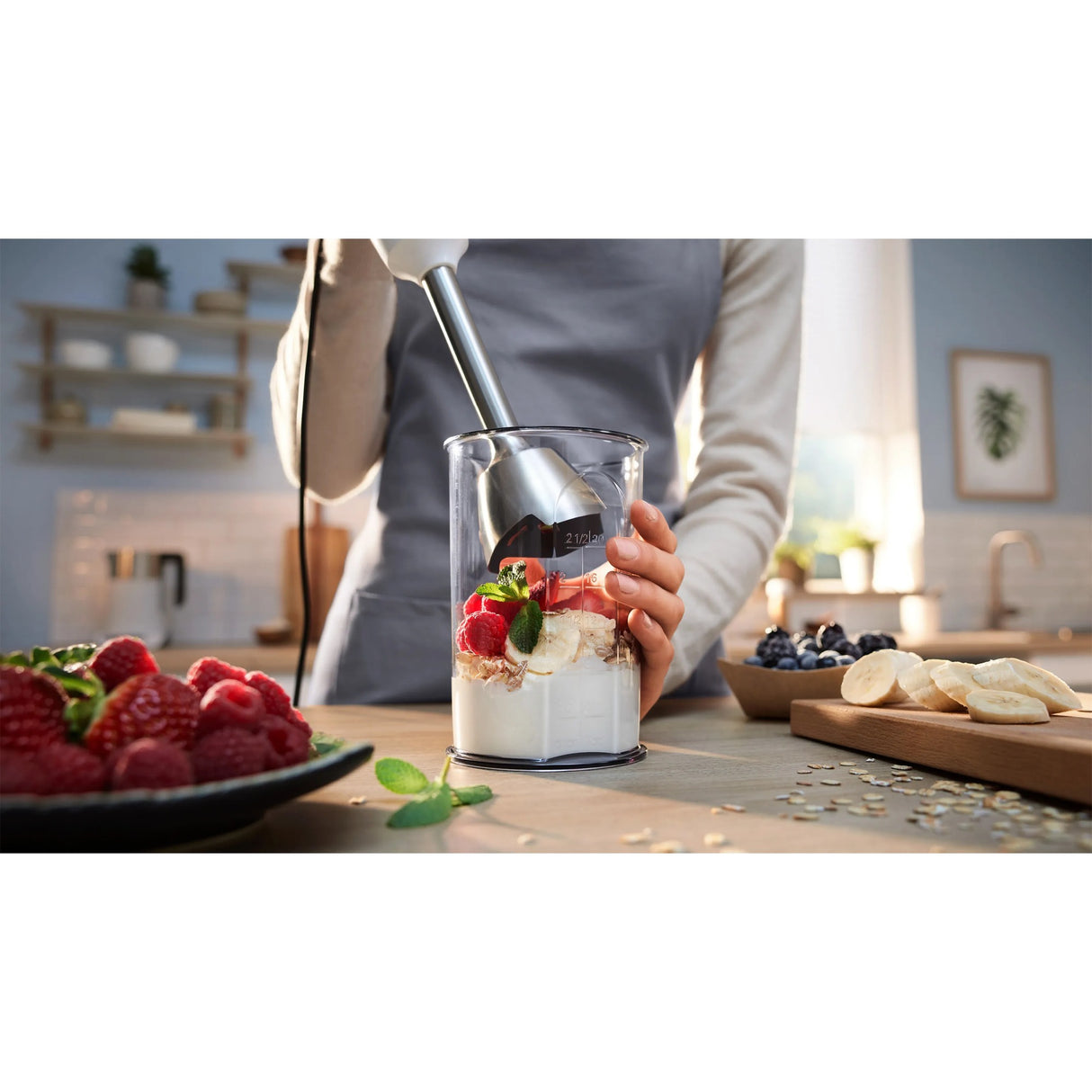 Bosch serie 4 stavblender ergomaster 800w (hvid antracit)