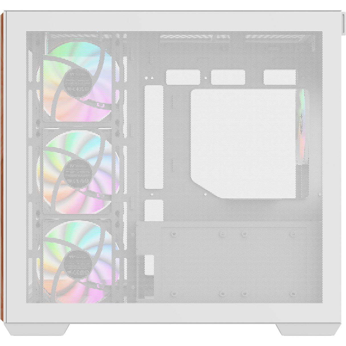 Thermaltake view 380 ws argb sne midi tårnhus (hvid træfarve | 2x USB-A | 1x USB-C | RGB | hærdet glas)