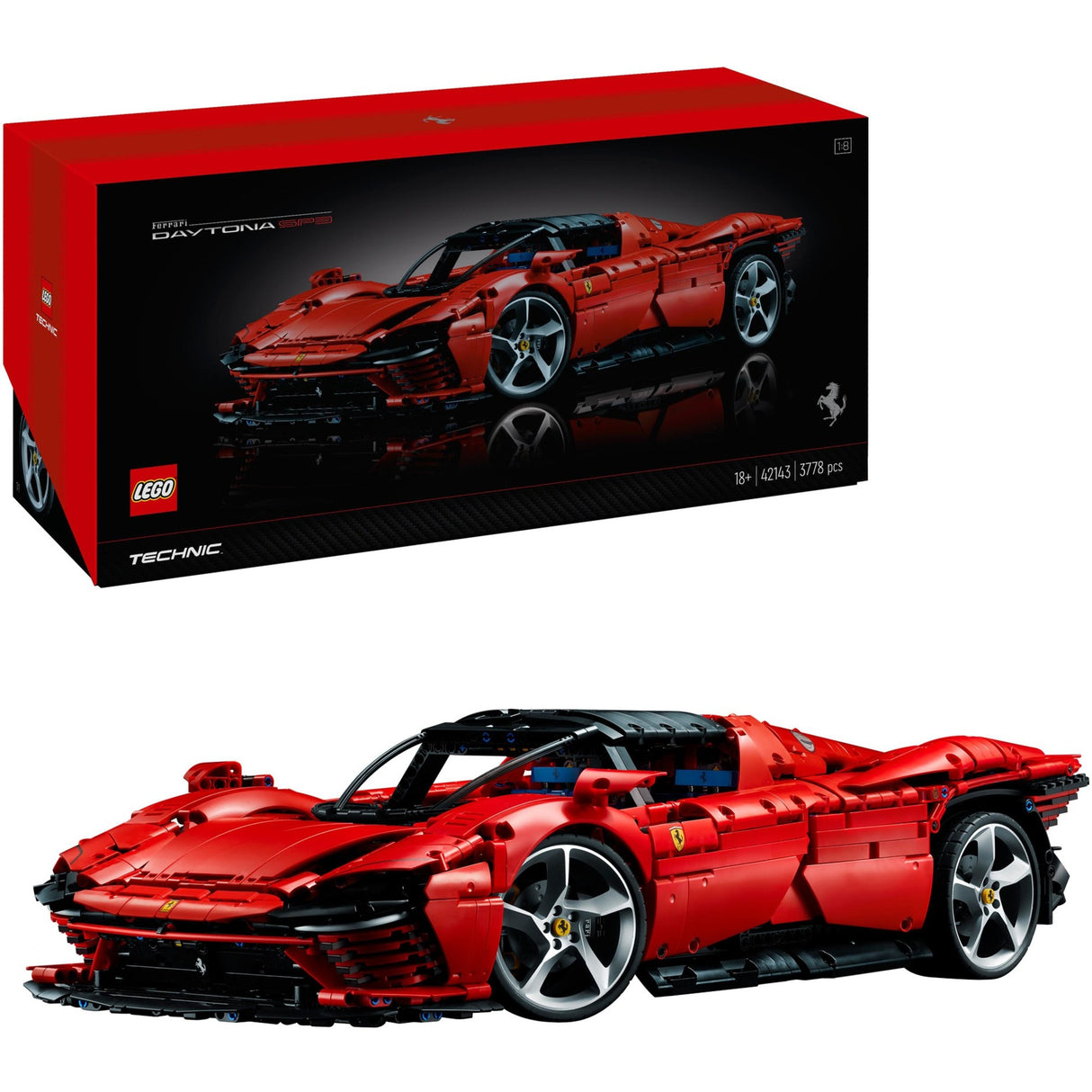 Lego technic ferrari daytona sp3 racerbil samlerobjekt til voksne - 42143
