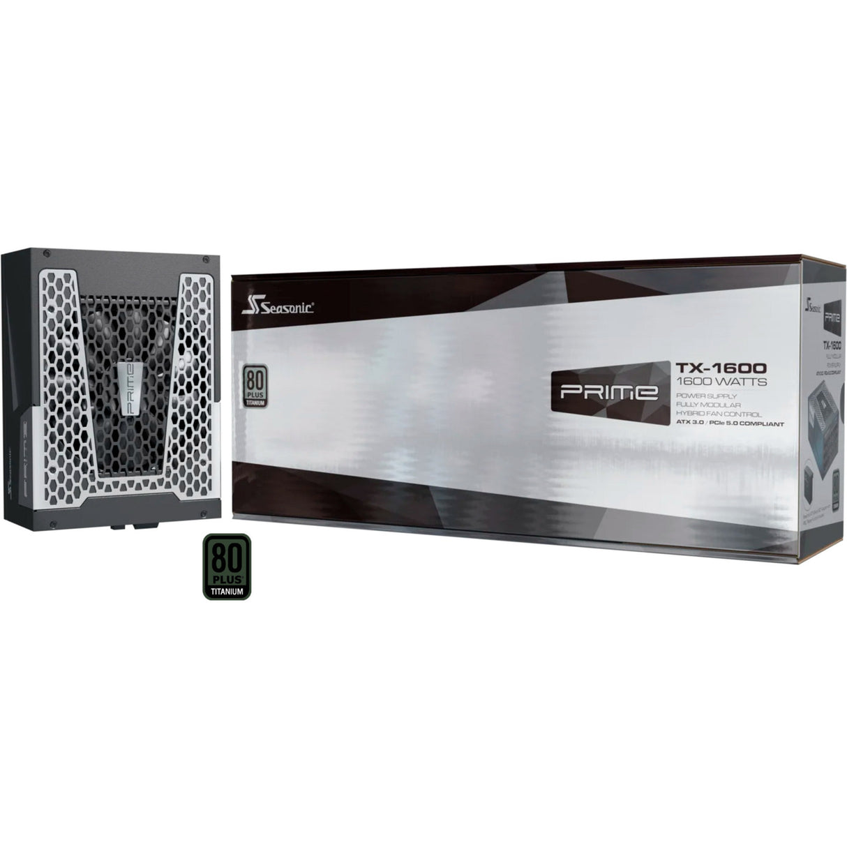 Seasonic Prime TX-1600 modulær 1600 watt strømforsyning (sort, 2x 12v-2x6, 6x pcie)