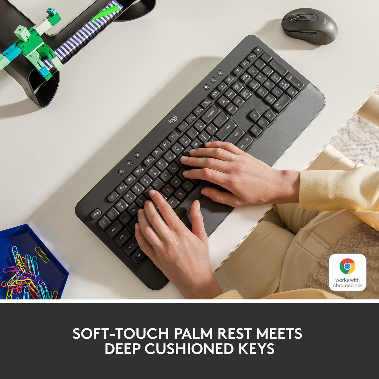 Logitech signatur k650 trådløst komforttastatur (grafit, us-internationalt layout (qwerty), 100 %)