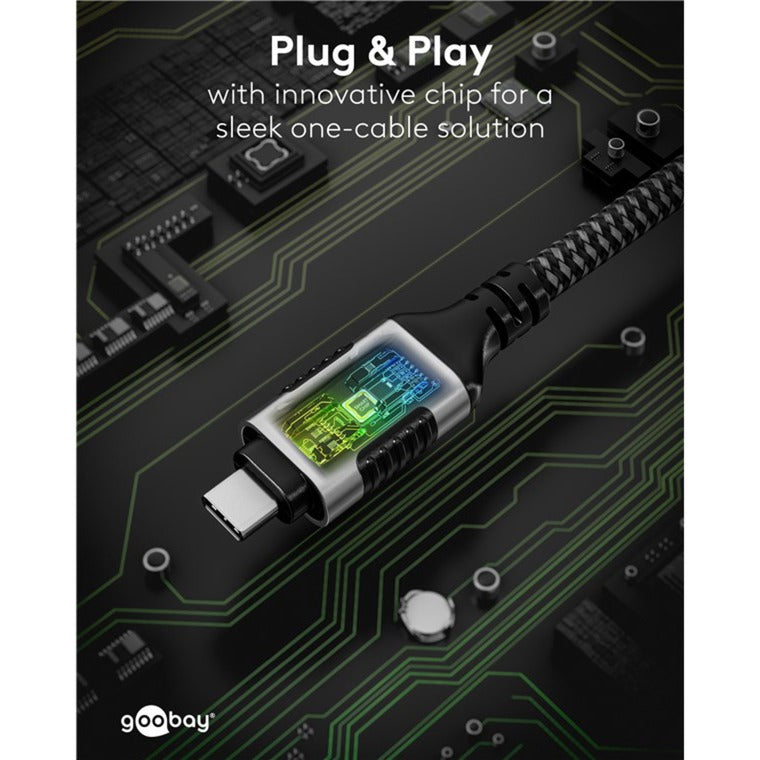 Goobay netværksadapter USB-C 3.2 gen1 til RJ-45 (sort sølv, 2 meter)