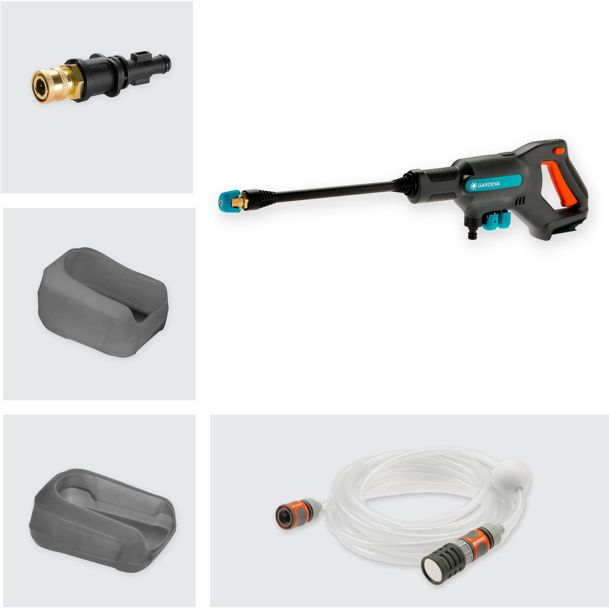 Gardena aquaclean 24 18 v p4a solo højtryksrenser (grå turkis, 14800-55, batteri medfølger ikke)