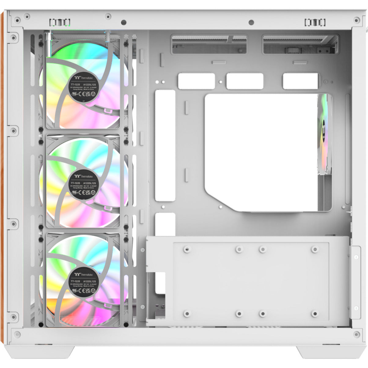 Thermaltake view 380 ws argb sne midi tårnhus (hvid træfarve | 2x USB-A | 1x USB-C | RGB | hærdet glas)