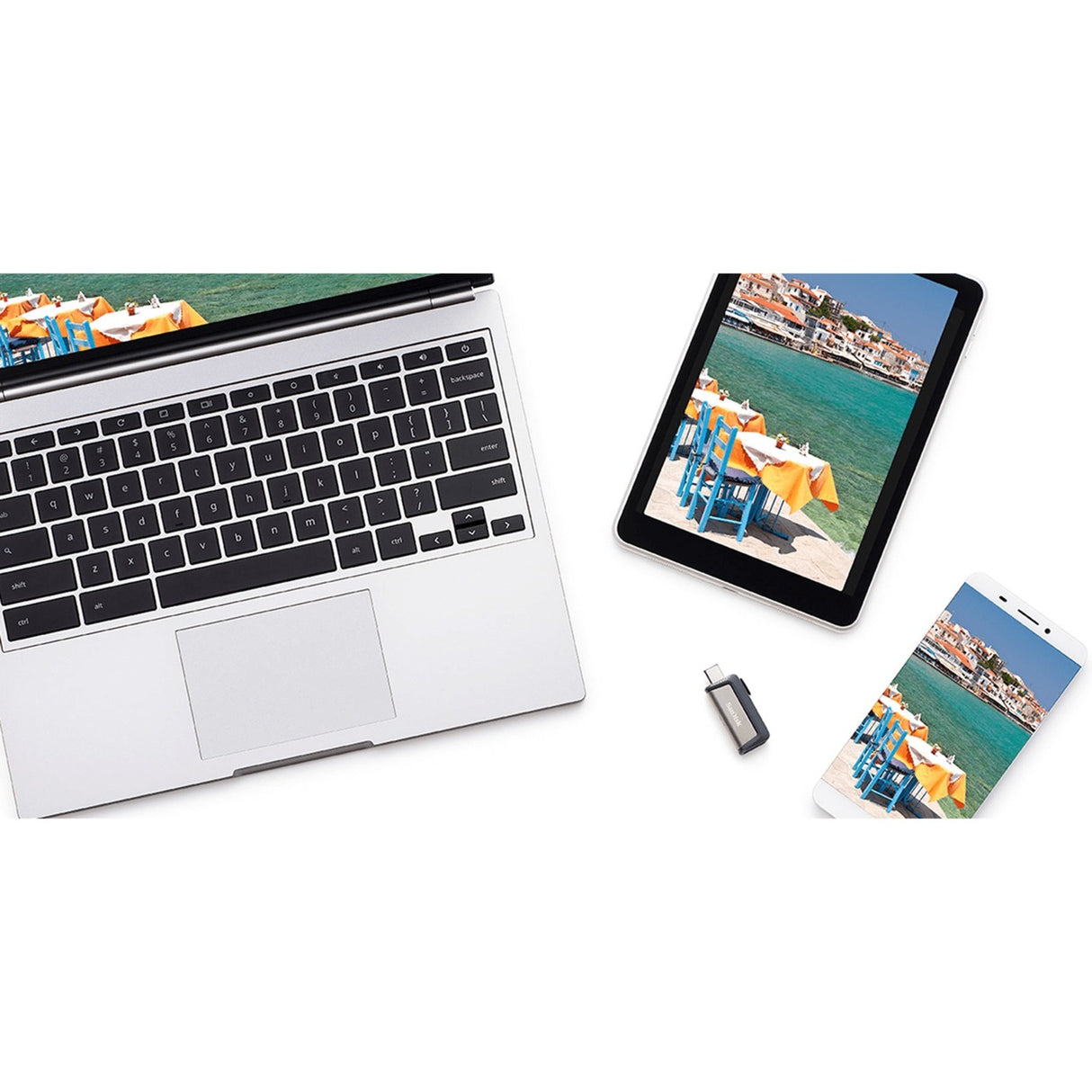 Sandisk ultra dual drive go 64 GB USB-stick (sort, USB-A 3.2 (5 Gbit s), USB-C 3.2 (5 Gbit s))