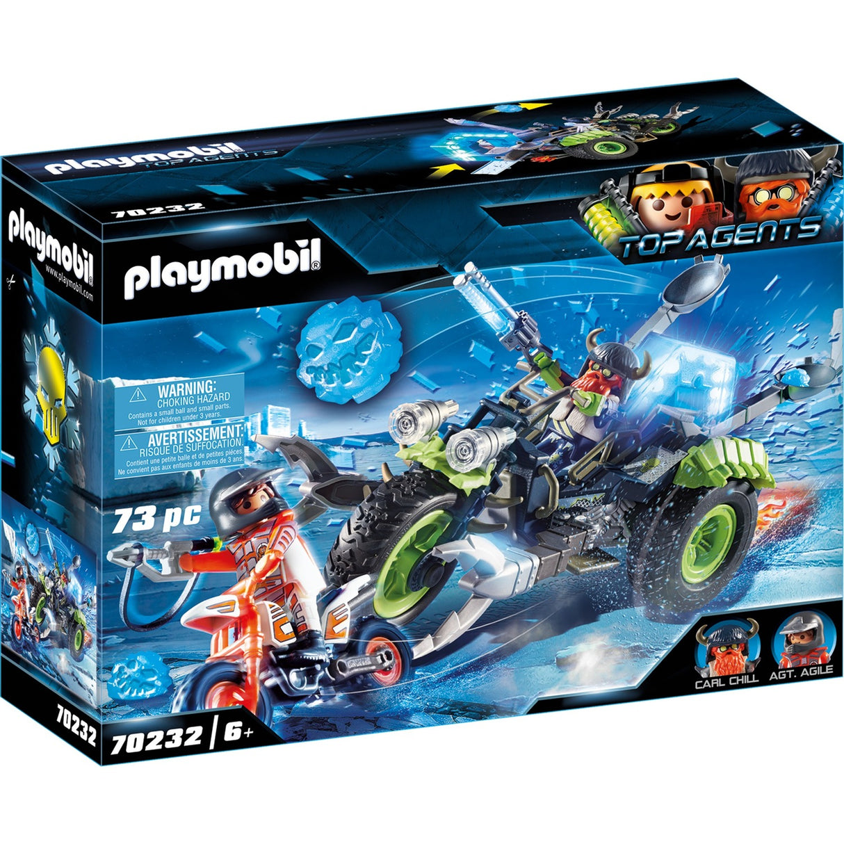 Playmobil Top Agents - Arctic Rebels Snow Trike Construction Toy (70232)