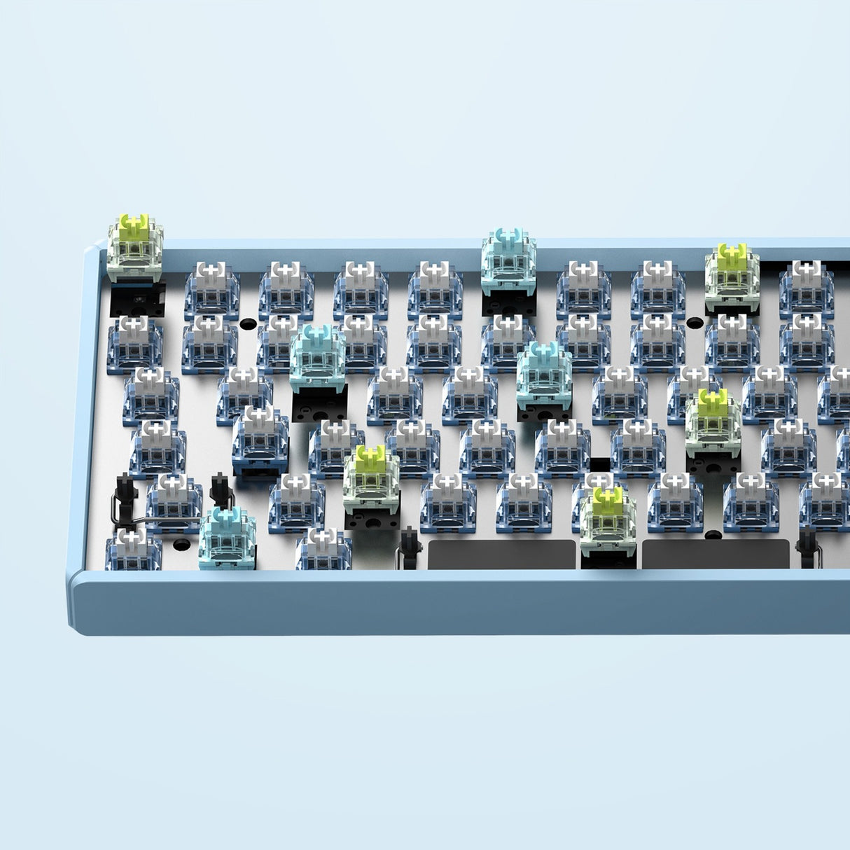 Iqunix F97 Wintertide Wireless Mechanical Keyboard (lyseblåt, amerikansk layout (QWERTY), Cherry MX Brown, 96%, RGB LED'er, hot-swappable, PBT, 2,4GHz | Bluetooth 5.1 | USB-C)