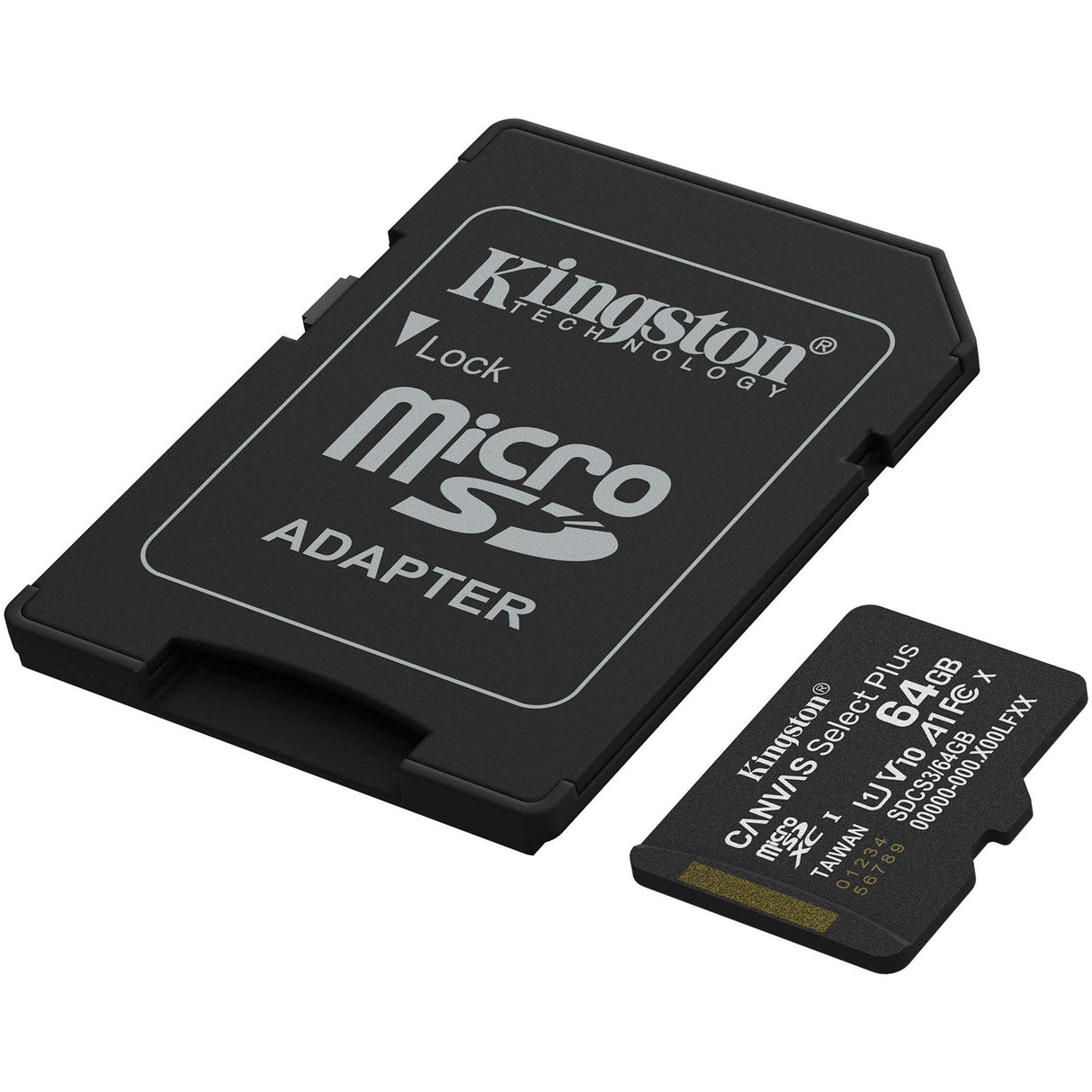 Kingston Canvas Select Plus 64 GB MicroSDXC-hukommelseskort (sort, UHS-I U1, Class 10, V10, inkl. SD-adapter)