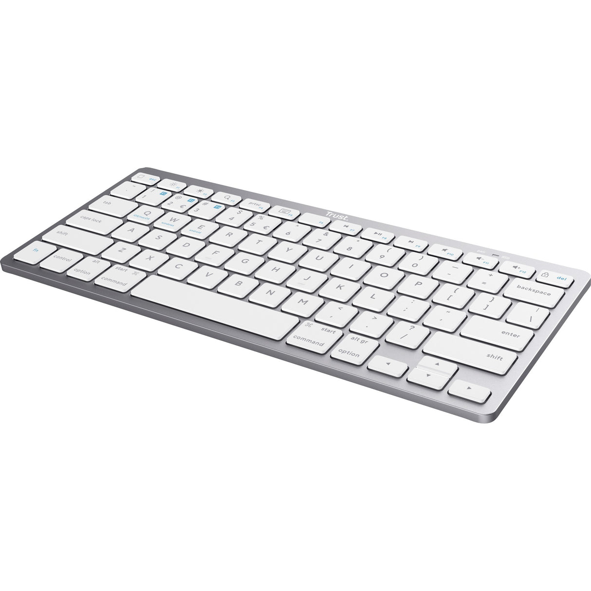 Stol på trådløst Bluetooth-tastatur (grå, amerikansk layout (QWERTY), saksekontakter, 85 %, Bluetooth 4.0)