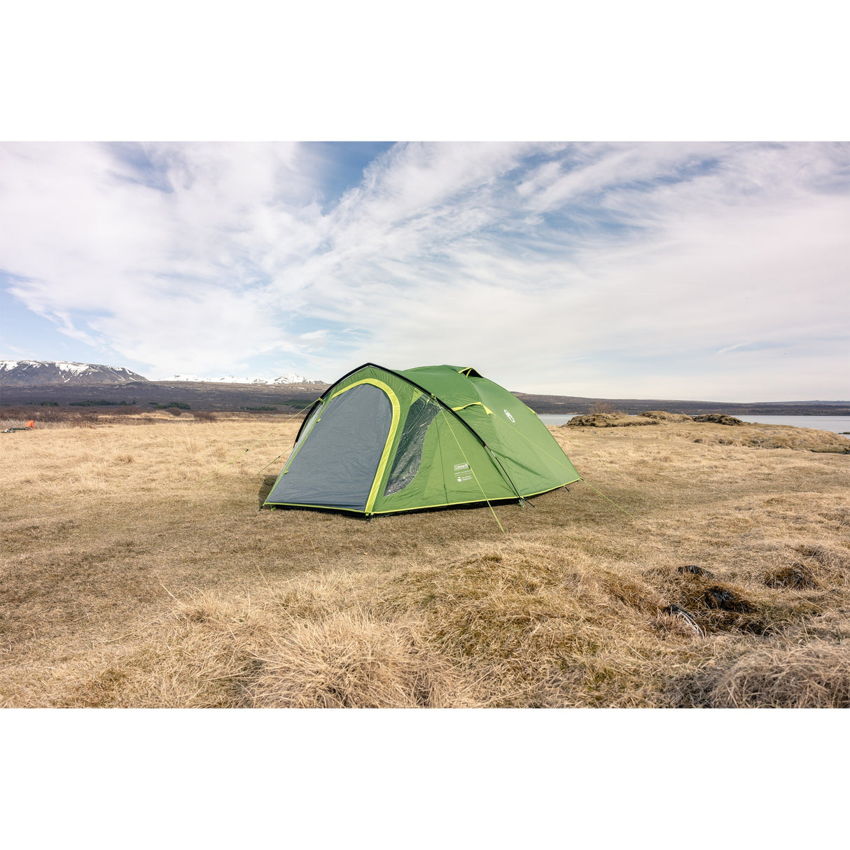 Coleman darwin 4 plus kuppeltelt (mørkegrøn lysegrøn, med frontstruktur, model 2025)