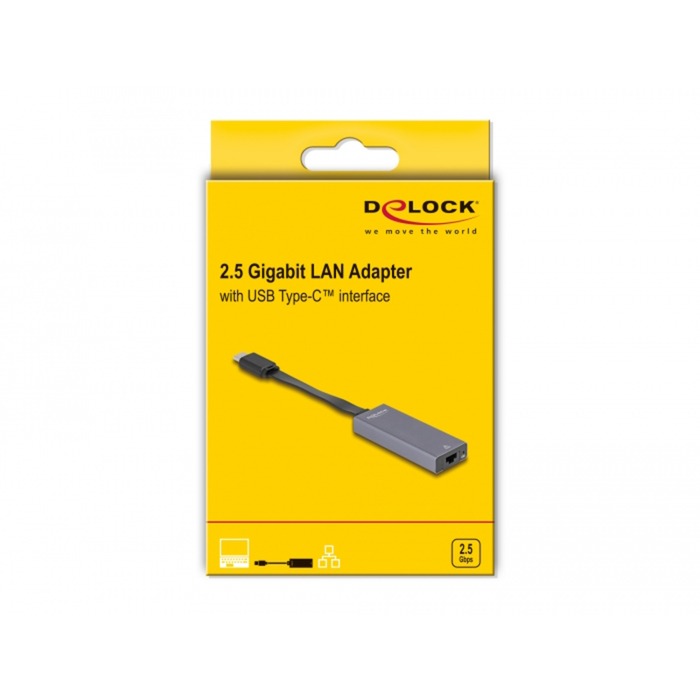 Delock USB-C > 2,5 Gigabit LAN Slank netværksadapter (grå)