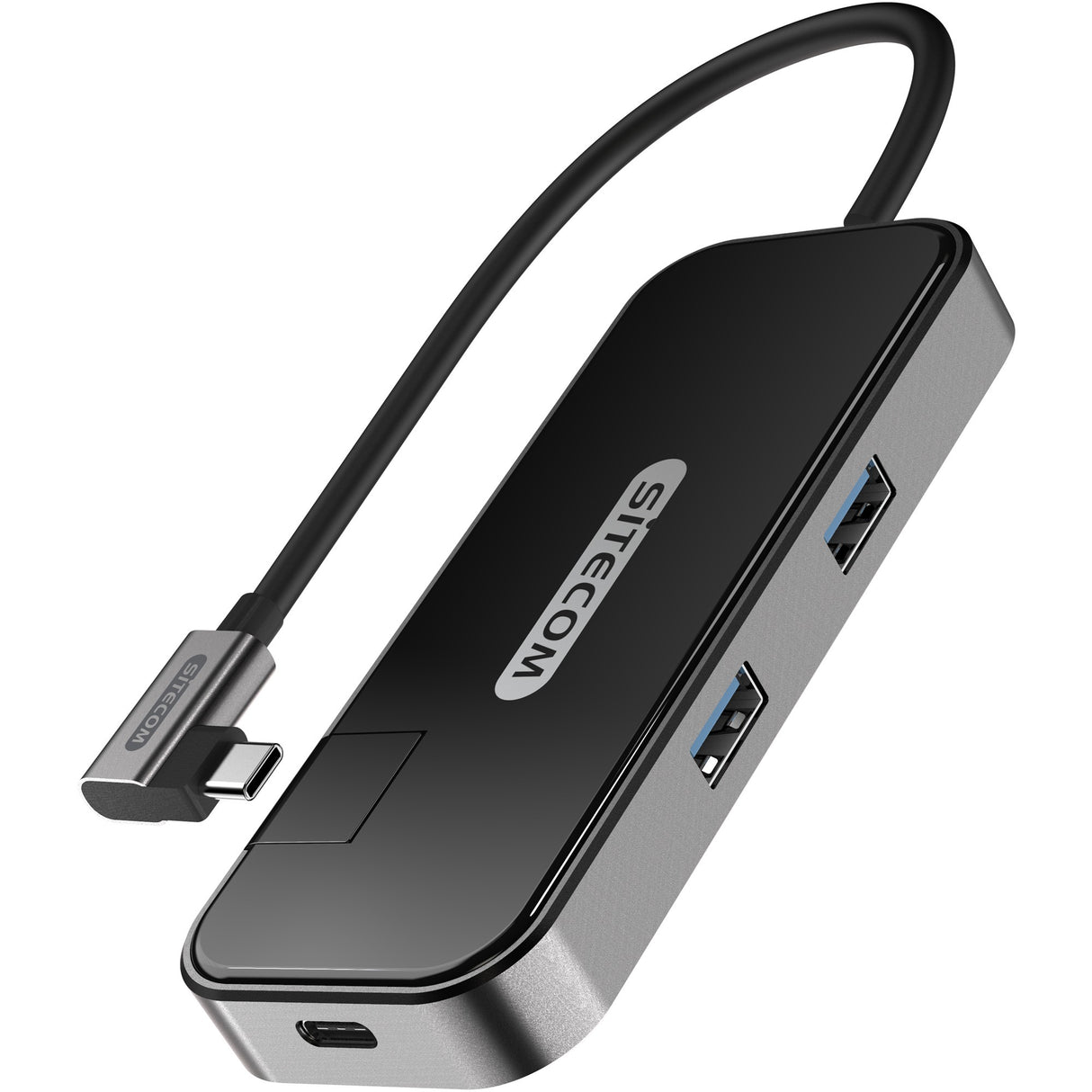 Sitecom USB-C til HDMI + Gigabit LAN-adapter (sort)