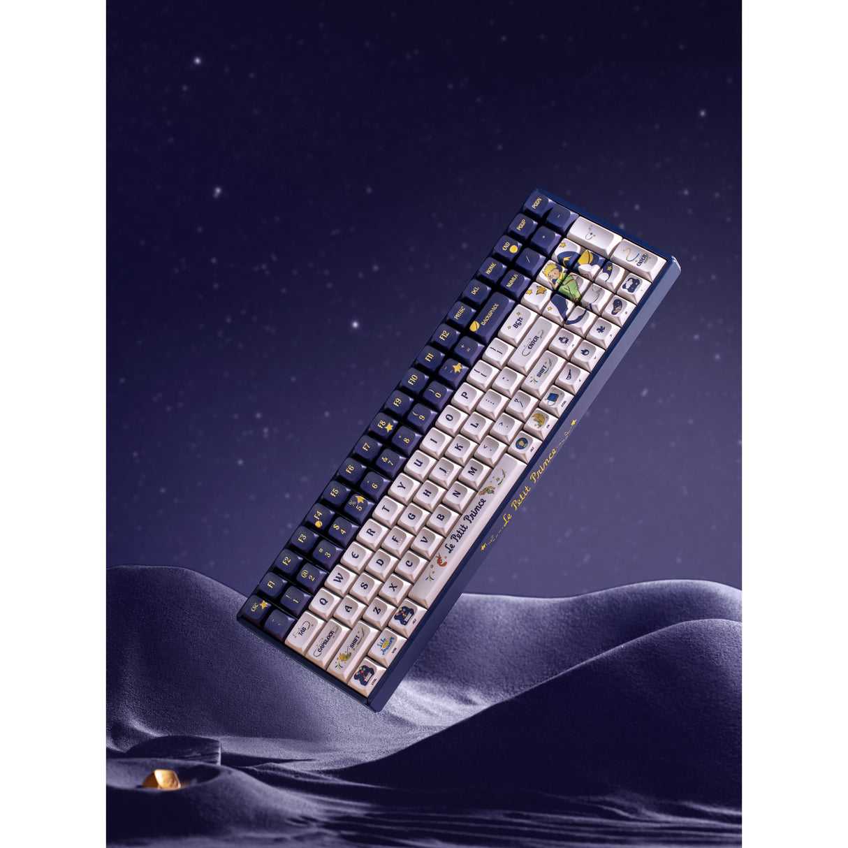 Iqunix f97 starry tryst rgb mekanisk gaming-tastatur (mørkeblåt, us-layout (qwerty), gateron rød, 96%, rgb-lysdioder, hot-swappable, pbt, 2.4ghz | bluetooth 5.1 | usb-c)