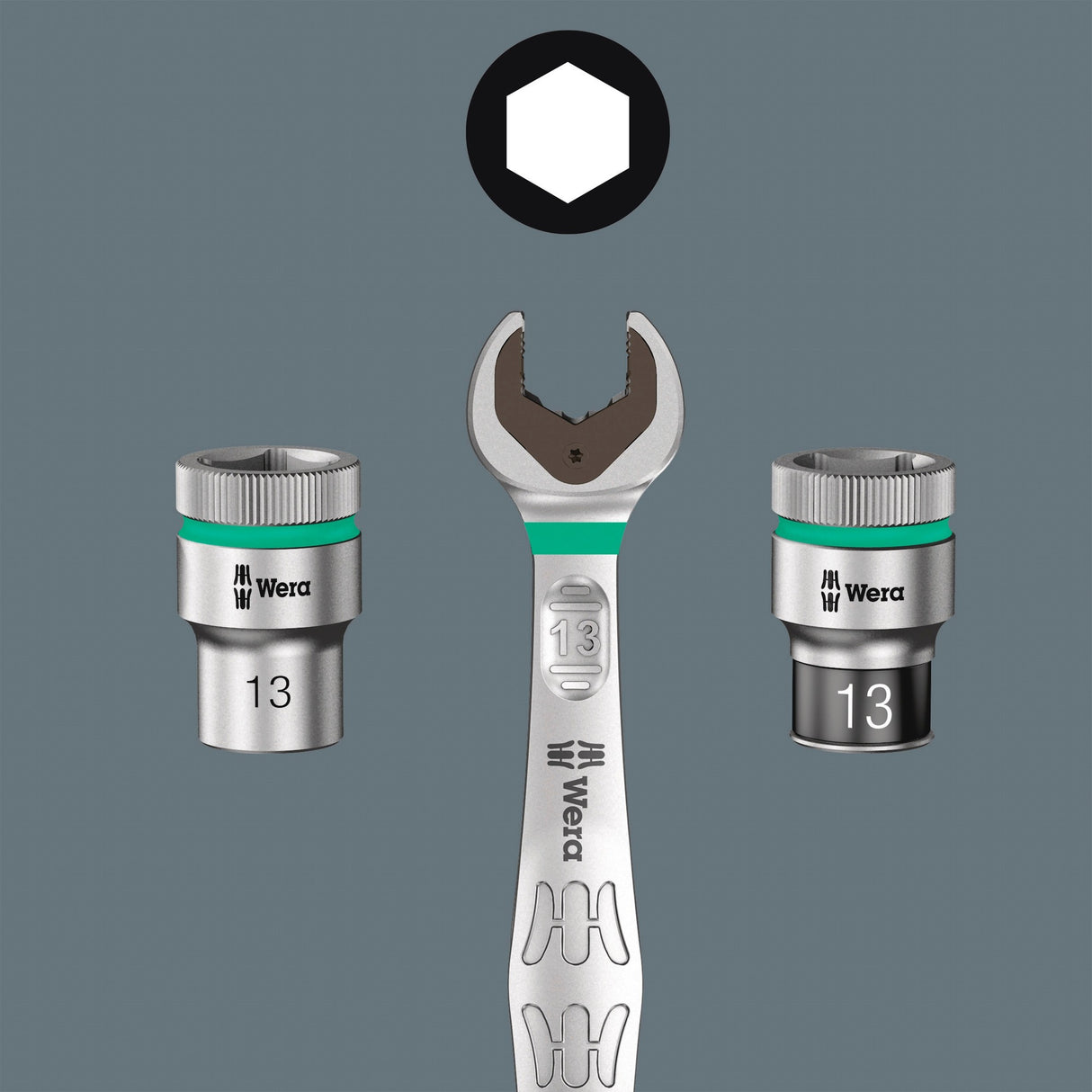 Wera 9608 hætte magnetisk strimmel b imperial imperial 1 topnøgle (sort grøn, 9 styk)
