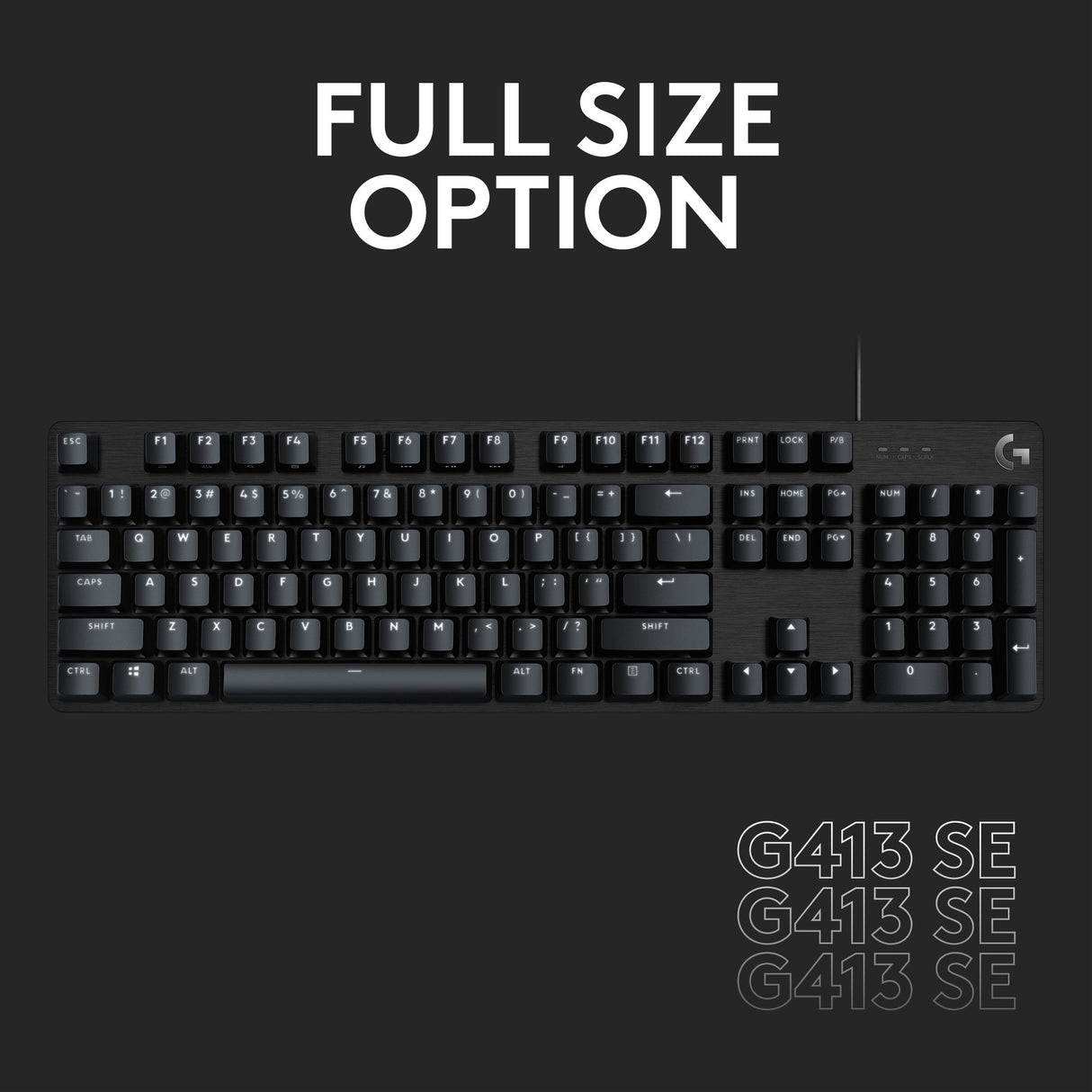 Logitech g413 tkl se mekanisk gaming-tastatur (sort, us-internationalt layout (qwerty), gl taktil, 80 % (tkl))