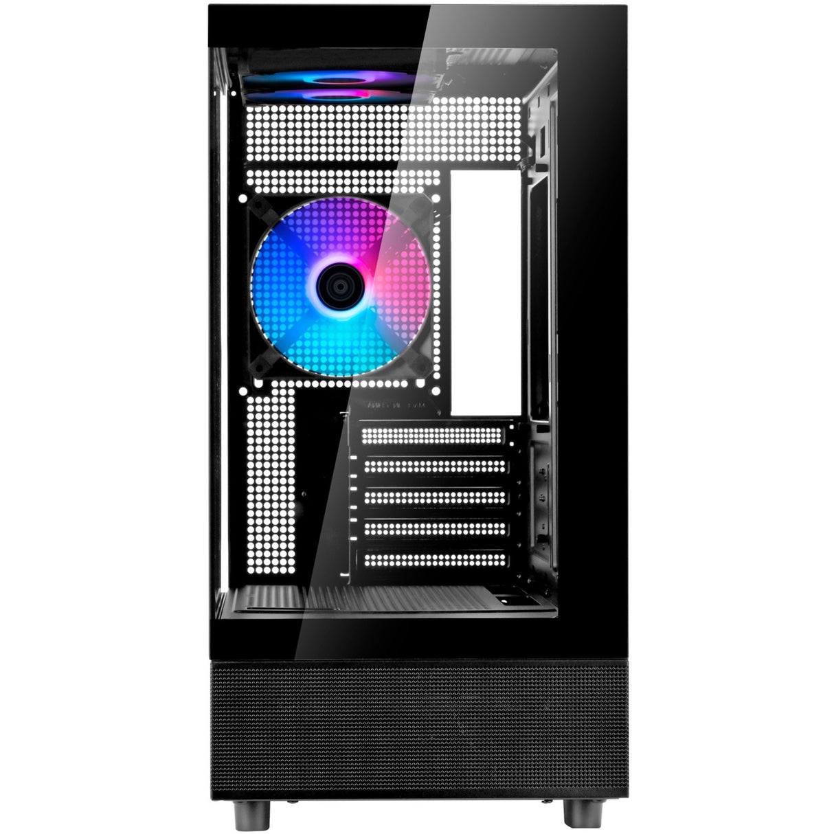 Silverstone lucid 04 mini tårnhus (sort | 2x USB-A | 1x USB-C | RGB | hærdet glas)
