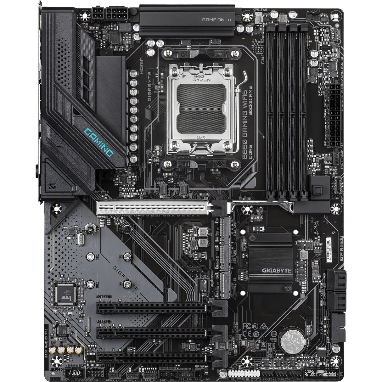 Gigabyte B850 Gaming WiFi6 Socket AM5 Bundkort (sort, RAID, GB-LAN, WiFi 6, BT, lyd, ATX)