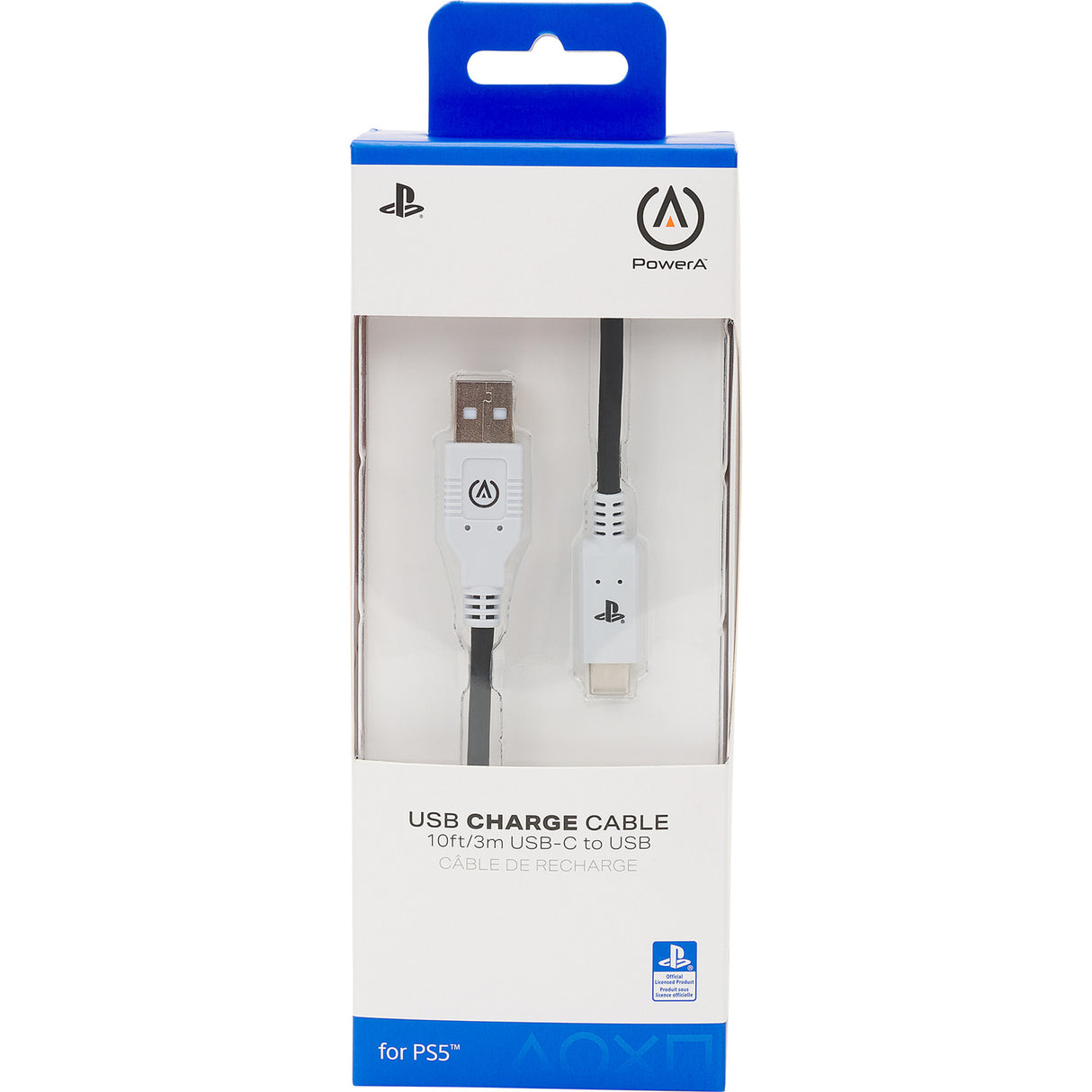 Powera USB-C kabel til Playstation 5 (sort og hvid, 3 meter)